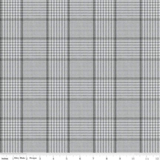 DEAL All About Plaids Tweed C639 Gray - Riley Blake Designs - Plaid - Quilting Cotton Fabric