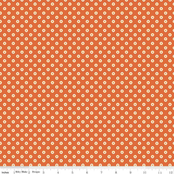 SALE Flea Market Polka C10215 Autumn - Riley Blake Designs -  Polka Dots Dotted Dot Circles Orange - Lori Holt  - Quilting Cotton Fabric