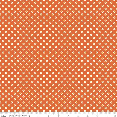 Flea Market Polka C10215 Autumn - Riley Blake Designs -  Polka Dots Dotted Dot Circles Orange - Lori Holt  - Quilting Cotton Fabric
