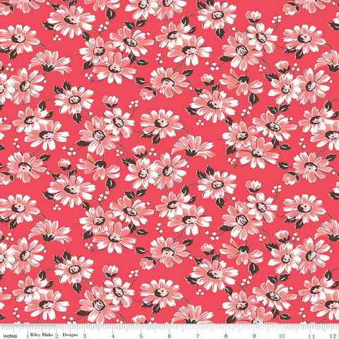 SALE Flea Market Floral C10213 Cayenne - Riley Blake Designs -  Flowers Floral Red - Lori Holt  - Quilting Cotton Fabric