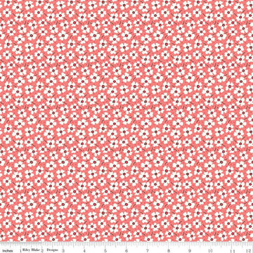 SALE Flea Market Daisy C10219 Lipstick - Riley Blake Designs - White Daisies on Pink Floral Flowers - Lori Holt  - Quilting Cotton Fabric