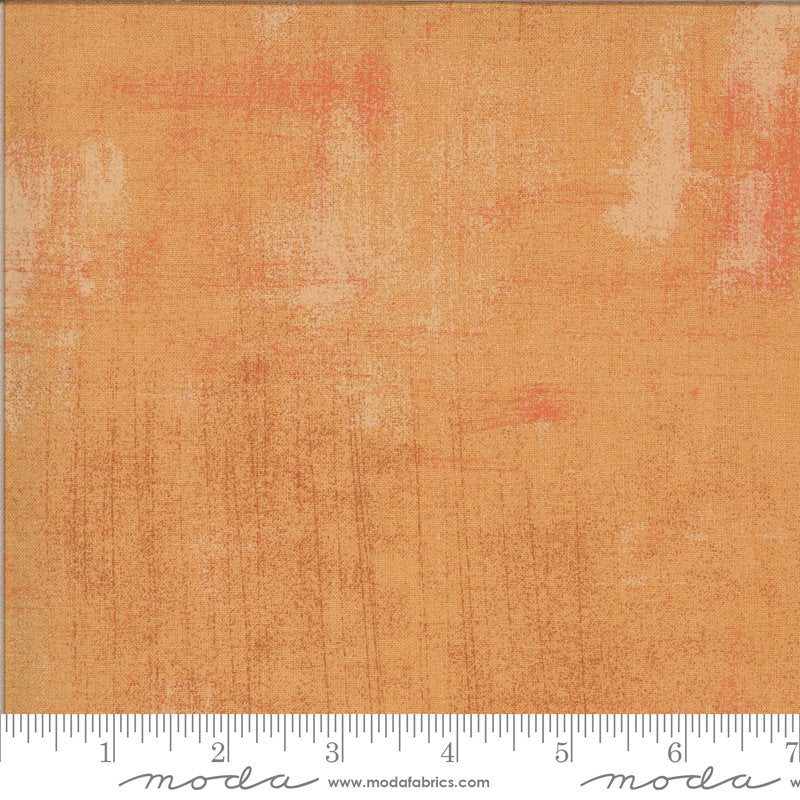 Cider Grunge 30150 Cobbler - Moda Fabrics - Shaded Textured Semi-Solid Orange Peach - Quilting Cotton Fabric