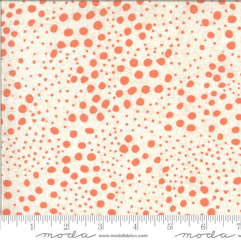 Cider Carmel Apples 30647 Pumpkin Cookies - Moda Fabrics - Dots Polka Dot Dotted Orange Natural Off-White - Quilting Cotton Fabric