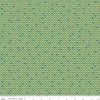 Flea Market Needlepoint Green Geometric Floral Fabric C10224 - Lori Holt Riley Blake Quilting Cotton Fabric