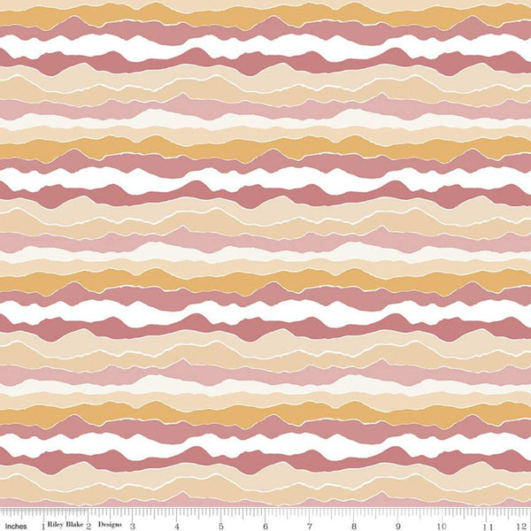 CLEARANCE Rocky Mountain Wild Range C10293 Sunset - Riley Blake Designs - Jagged Stripe Striped Stripes Mountains - Quilting Cotton Fabric