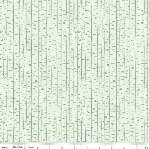 SALE Rocky Mountain Wild Aspens C10295 Green - Riley Blake Designs - Abstract Aspen Tree Trunks Trees Stripes - Quilting Cotton Fabric