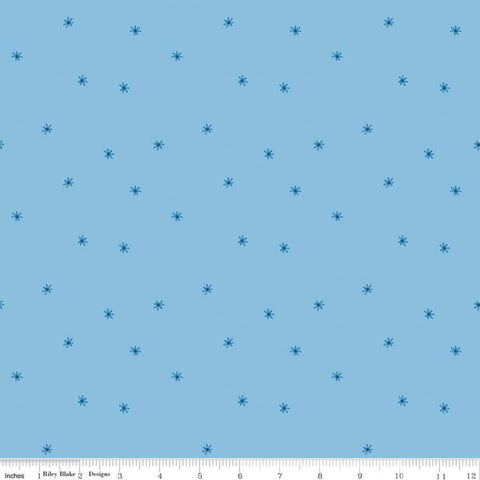 Pure Delight Dainty Daisy C10094 Blue - Riley Blake Designs - Floral Flowers Small Outlined Daisies - Quilting Cotton Fabric