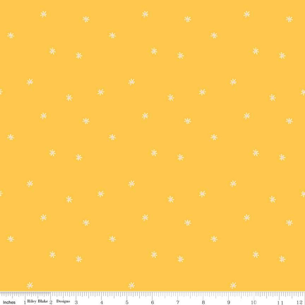 SALE Pure Delight Dainty Daisy C10094 Yellow - Riley Blake Designs - Floral Flowers Small Outlined Daisies - Quilting Cotton Fabric