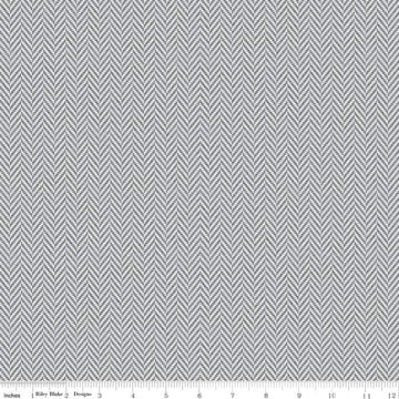 SALE All About Plaids Herringbone C636 Gray by Riley Blake Designs - Staggered Zig Zag - Quilting Cotton Fabric