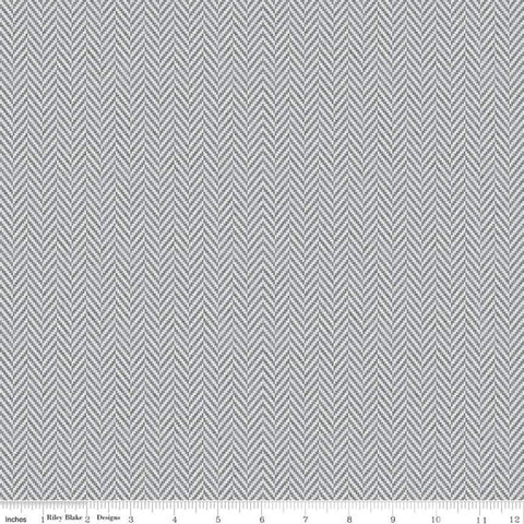All About Plaids Herringbone C636 Gray by Riley Blake Designs - Broken Staggered Zig Zag - Quilting Cotton Fabric
