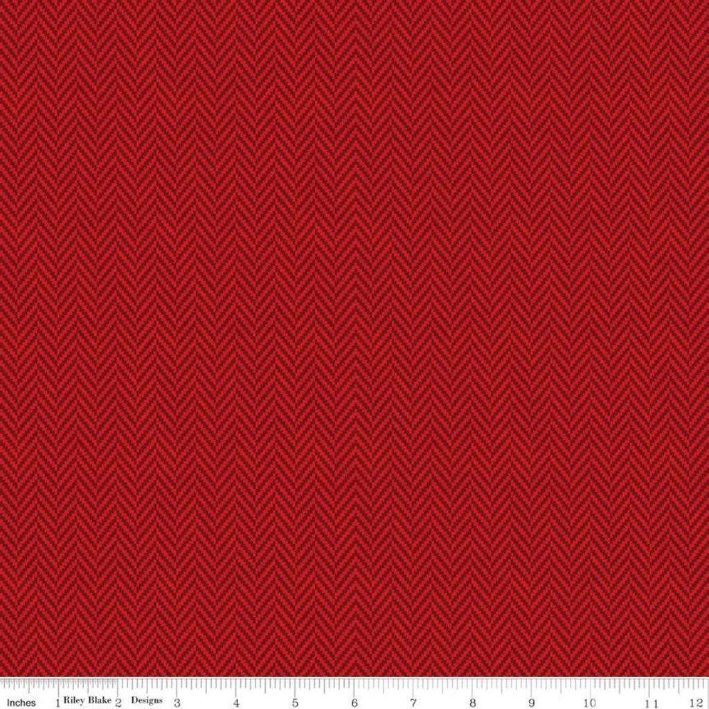 All About Plaids Herringbone C636 Red by Riley Blake Designs - Broken Staggered Zig Zag - Quilting Cotton Fabric