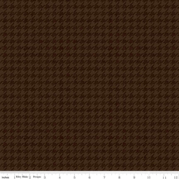 All About Plaids Houndstooth C637 Brown by Riley Blake Designs - Broken Check - Quilting Cotton Fabric