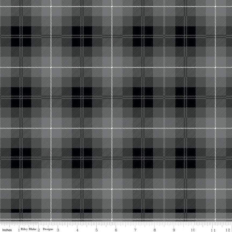 All About Plaids Tartan C638 Black Gray by Riley Blake Designs - Plaid - Quilting Cotton Fabric