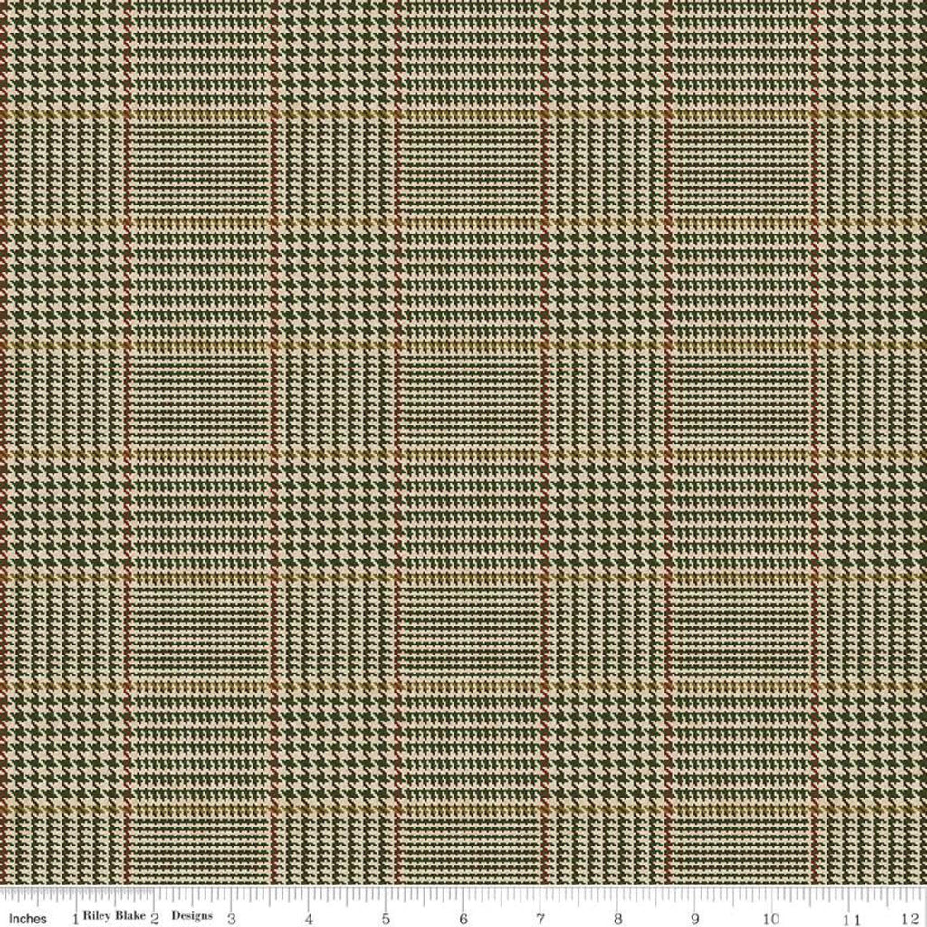 CLEARANCE All About Plaids Tweed C639 Green - Riley Blake - Plaid - Quilting Cotton Fabric