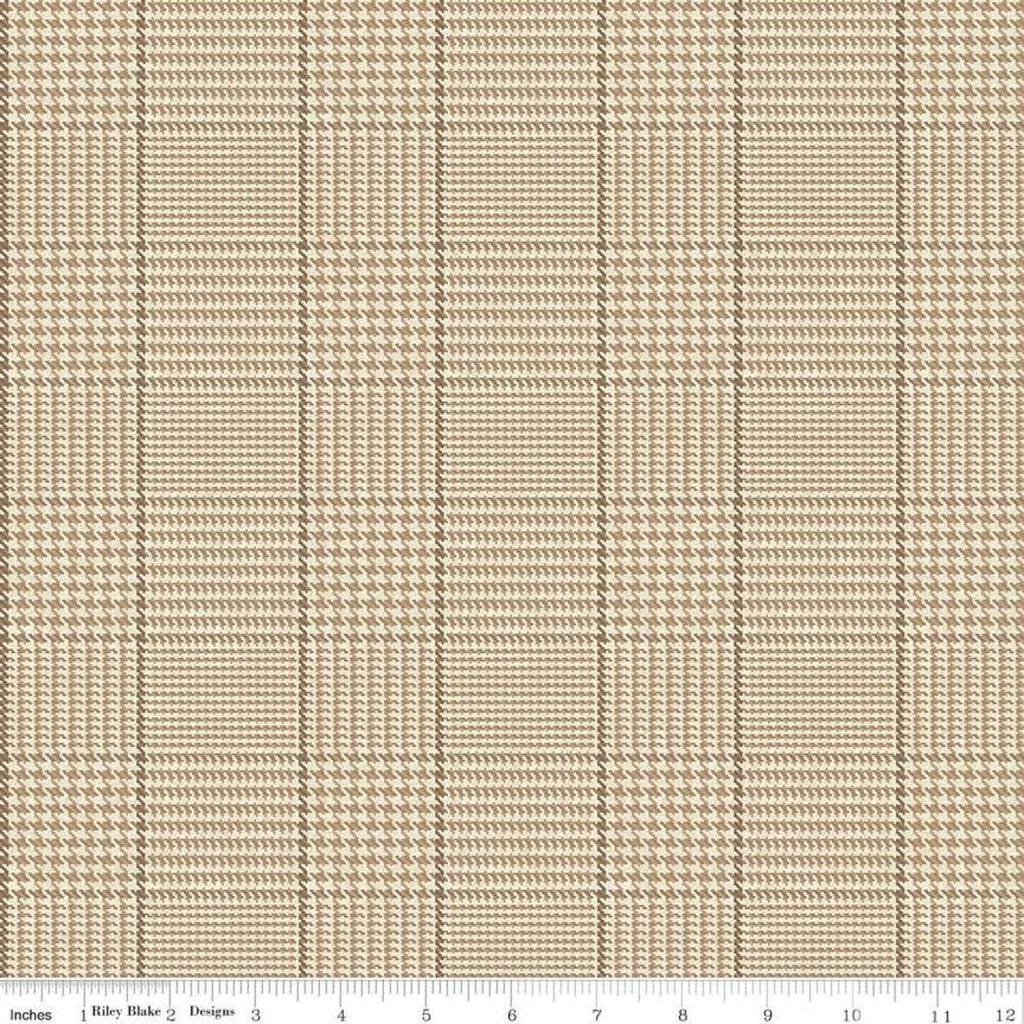CLEARANCE All About Plaids Tweed C639 Tan - Riley Blake Designs - Plaid - Quilting Cotton Fabric