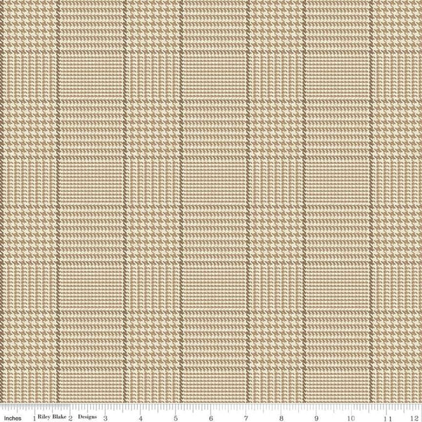 CLEARANCE All About Plaids Tweed C639 Tan - Riley Blake Designs - Plaid - Quilting Cotton Fabric