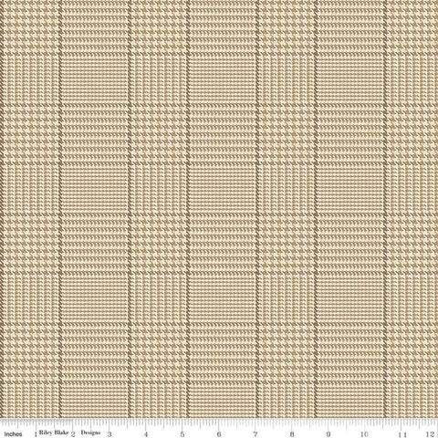 CLEARANCE All About Plaids Tweed C639 Tan - Riley Blake Designs - Plaid - Quilting Cotton Fabric