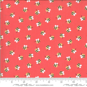 13" End of Bolt - SALE Hello Sunshine Bees 35352 Posie - Moda Fabrics - Children's Juvenile Honeybees Pink - Quilting Cotton Fabric
