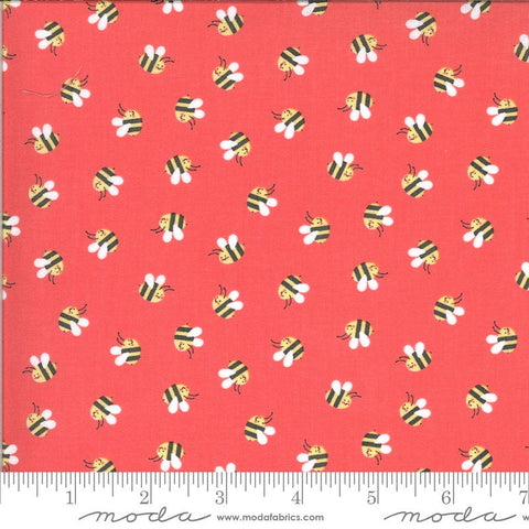 SALE Hello Sunshine Bees 35352 Posie - Moda Fabrics - Children's Juvenile Honeybees Pink - Quilting Cotton Fabric