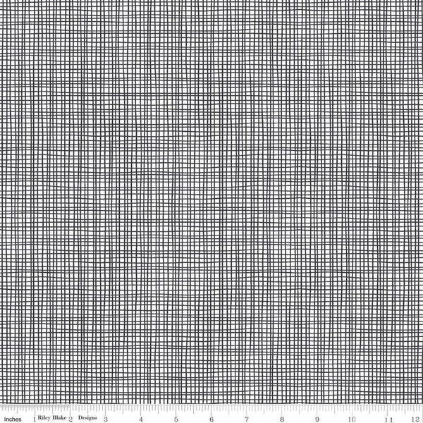 34" End of Bolt - SALE Sleep Tight Weave C10265 Gray - Riley Blake Designs - Irregular Plaid Grid Gray White -  Quilting Cotton Fabric