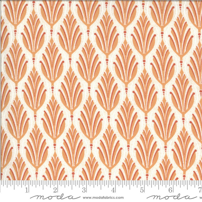 SALE Cider Golden Delicious 30644 Cobbler - Moda Fabrics - Geometric Floral Peach Orange Natural Off-White - Quilting Cotton Fabric