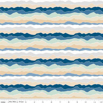 SALE Rocky Mountain Wild Range C10293 Sunrise - Riley Blake Designs - Jagged Stripe Striped Stripes Mountains - Quilting Cotton Fabric