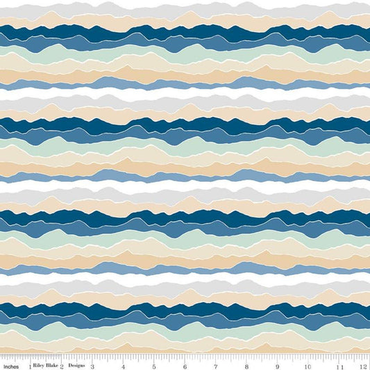 SALE Rocky Mountain Wild Range C10293 Sunrise - Riley Blake Designs - Jagged Stripe Striped Stripes Mountains - Quilting Cotton Fabric