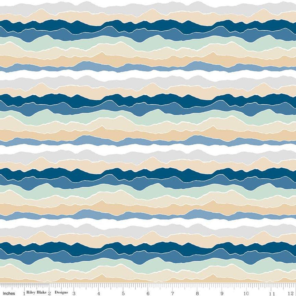 SALE Rocky Mountain Wild Range C10293 Sunrise - Riley Blake Designs - Jagged Stripe Striped Stripes Mountains - Quilting Cotton Fabric