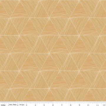 SALE Rocky Mountain Wild Peaks C10294 Golden - Riley Blake Designs - Geometric Triangles Triangle Gold - Quilting Cotton Fabric