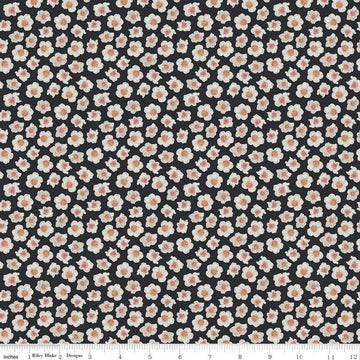 33" End of Bolt - CLEARANCE Faith, Hope & Love Flowers C10323 Charcoal - Riley Blake Designs - Floral Flowers - Quilting Cotton Fabric