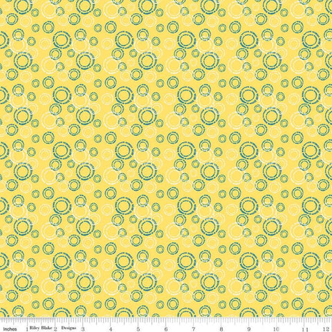 CLEARANCE Oh Happy Day! Circles C10312 Yellow - Riley Blake Designs - Overlapping Circles - Quilting Cotton Fabric