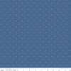 SALE Bee Cross Stitch C745 Denim - Riley Blake Designs - Cloud Off-White Xs on Blue Geometric - Lori Holt - Quilting Cotton Fabric