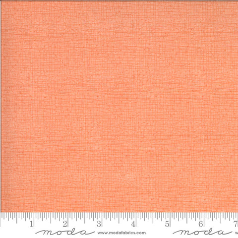 SALE Solana Thatched 48626 Peach - Moda Fabrics - Random Crossed Lines Tone-on-Tone Orange - Quilting Cotton Fabric