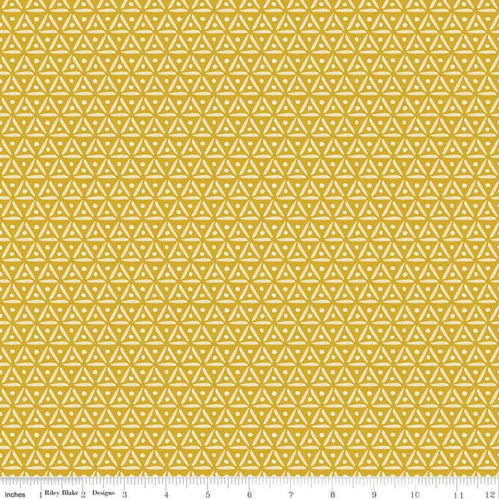 SALE Faith, Hope and Love Geo C10324 Antique Gold - Riley Blake Designs - Geometric Triangles Dots - Quilting Cotton Fabric