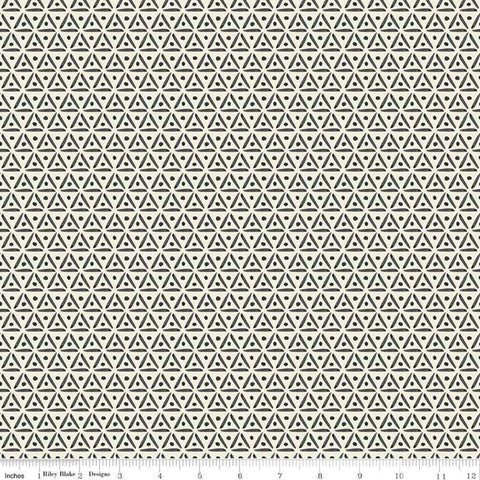 SALE Faith, Hope and Love Geo C10324 Charcoal - Riley Blake Designs - Geometric Triangles Black Cream - Quilting Cotton Fabric
