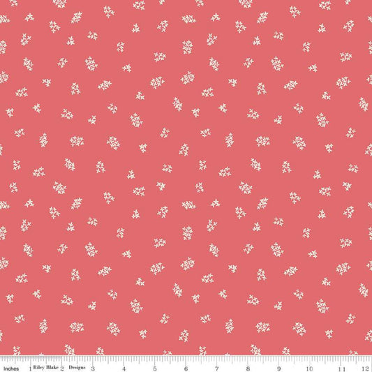 CLEARANCE Faith, Hope & Love Blossoms C10326 Berry - Riley Blake Designs - Floral Flowers Cream on Pink - Quilting Cotton Fabric
