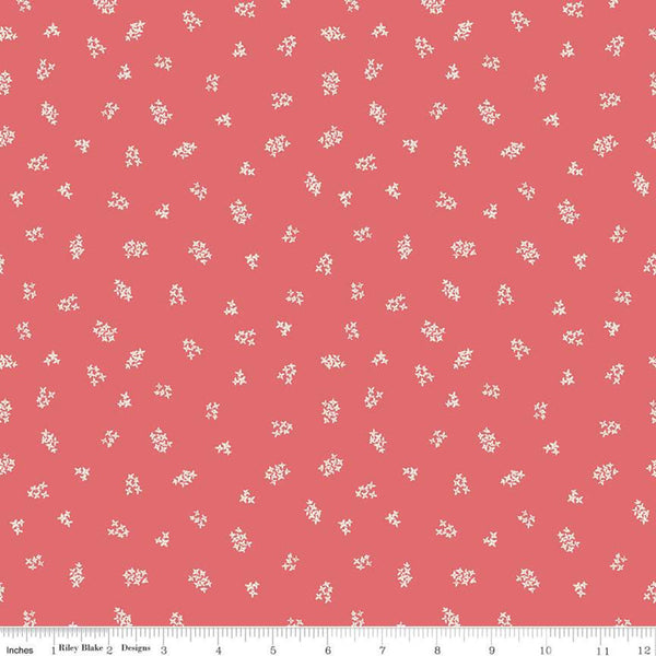 CLEARANCE Faith, Hope and Love Blossoms C10326 Berry - Riley Blake Designs - Floral Flowers Cream on Pink - Quilting Cotton Fabric