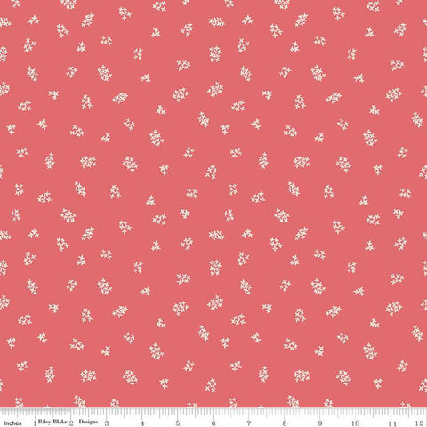 CLEARANCE Faith, Hope and Love Blossoms C10326 Berry - Riley Blake Designs - Floral Flowers Cream on Pink - Quilting Cotton Fabric