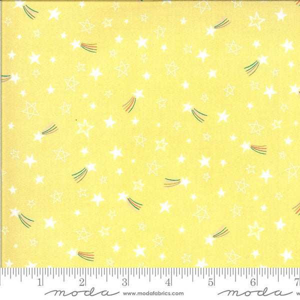 18" End of Bolt - SALE Hello Sunshine Stars 35354 Sunshine - Moda Fabrics - Children's Juvenile Yellow with White - Quilting Cotton Fabric