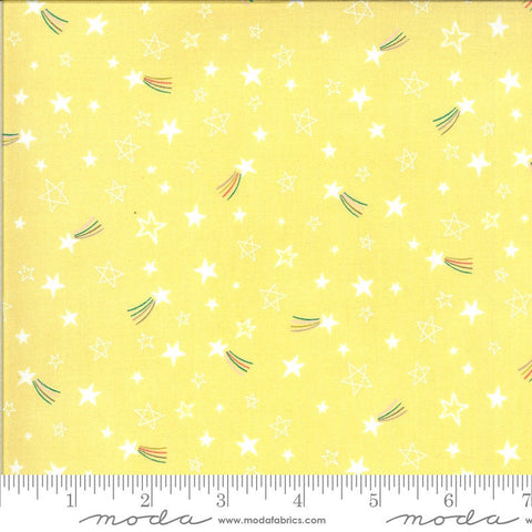 SALE Hello Sunshine Stars 35354 Sunshine - Moda Fabrics - Children's Juvenile Yellow with White - Quilting Cotton Fabric