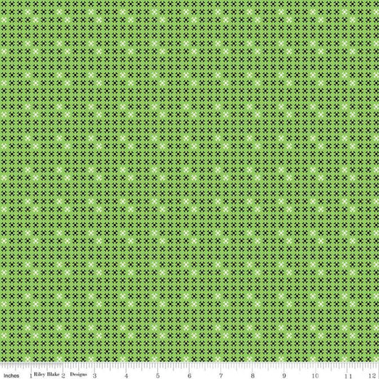 CLEARANCE Oh Happy Day! Shoo Fly C10317 Green - Riley Blake Designs - Small Shoofly Quilt Blocks Geometric - Quilting Cotton Fabric