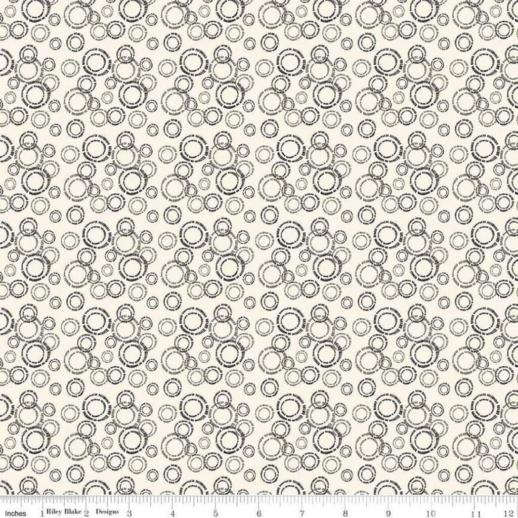CLEARANCE Oh Happy Day! Circles C10312 Cream - Riley Blake Designs - Overlapping Circles - Quilting Cotton Fabric