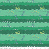 CLEARANCE Ahoy! Mermaids Oceans C10344 Green SPARKLE - Riley Blake - Mermaid Tails Whales Gold SPARKLE Fish Stripes - Quilting Cotton Fabric