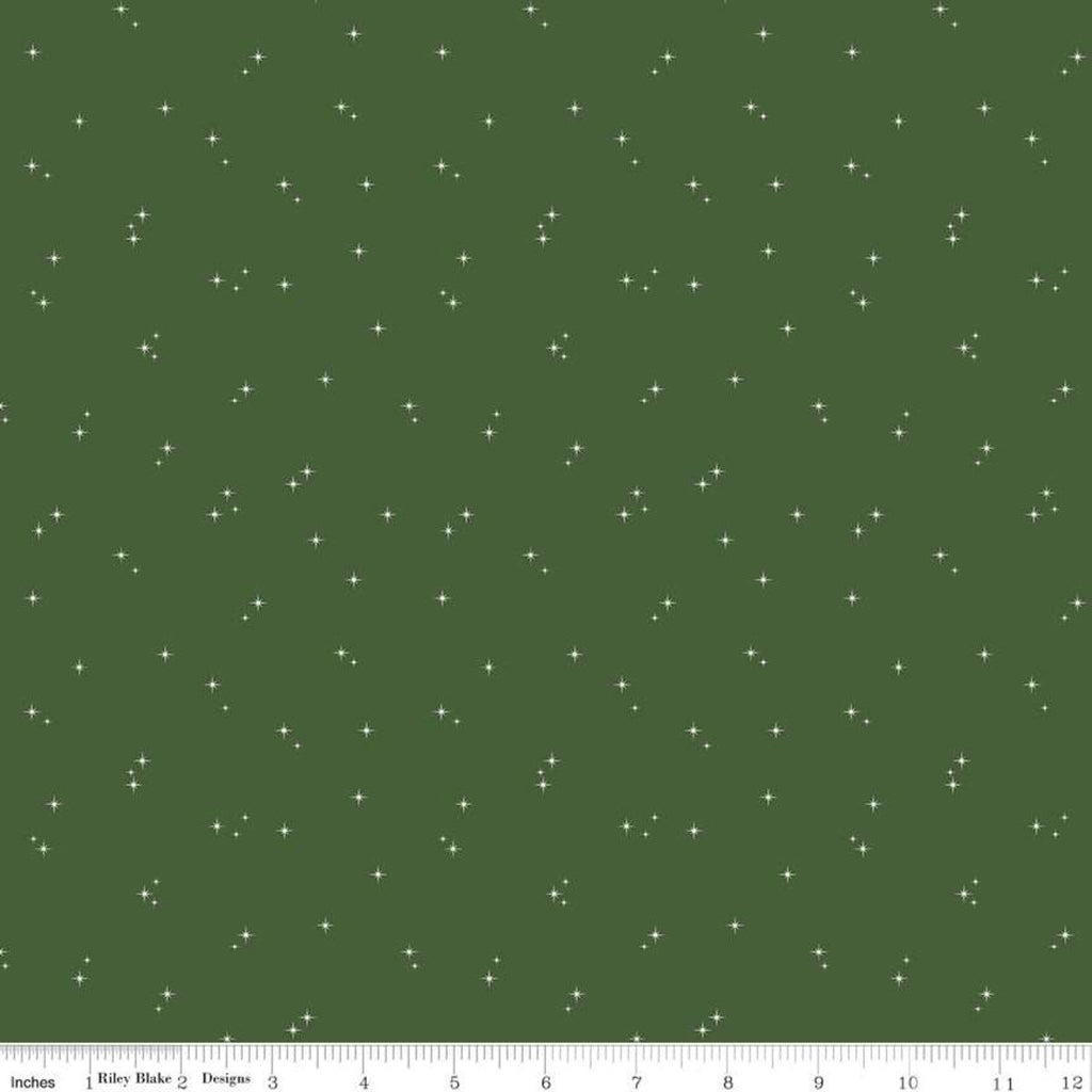 Mod Meow Stars C10284 Green - Riley Blake Designs - Cat Cats Star Clusters - Quilting Cotton Fabric