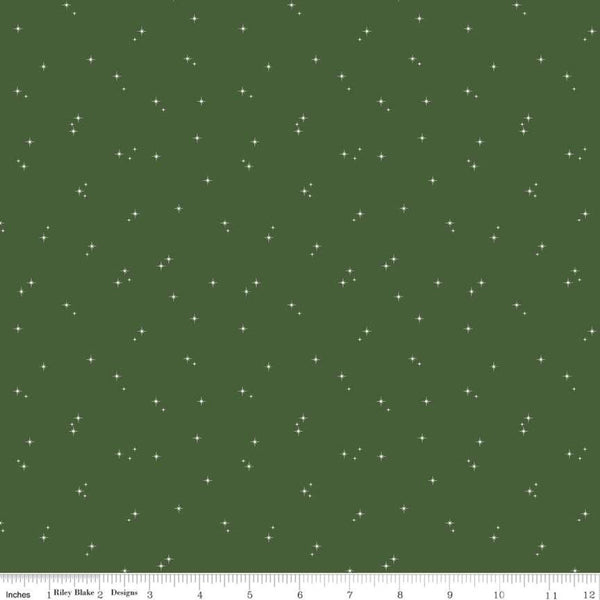 Mod Meow Stars C10284 Green - Riley Blake Designs - Cat Cats Star Clusters - Quilting Cotton Fabric