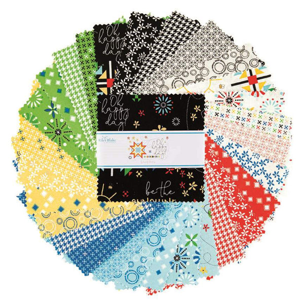 SALE Oh Happy Day! Charm Pack 5" Stacker Bundle - Riley Blake Designs - 42 piece Precut Pre cut - Sandy Gervais - Quilting Cotton Fabric