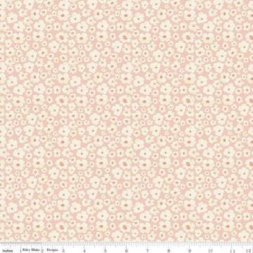 16" End of Bolt - DEAL Ava Kate Flowers C10534 Blush - Riley Blake Designs - Floral Flowers Cream Orange Peach -  Quilting Cotton Fabric
