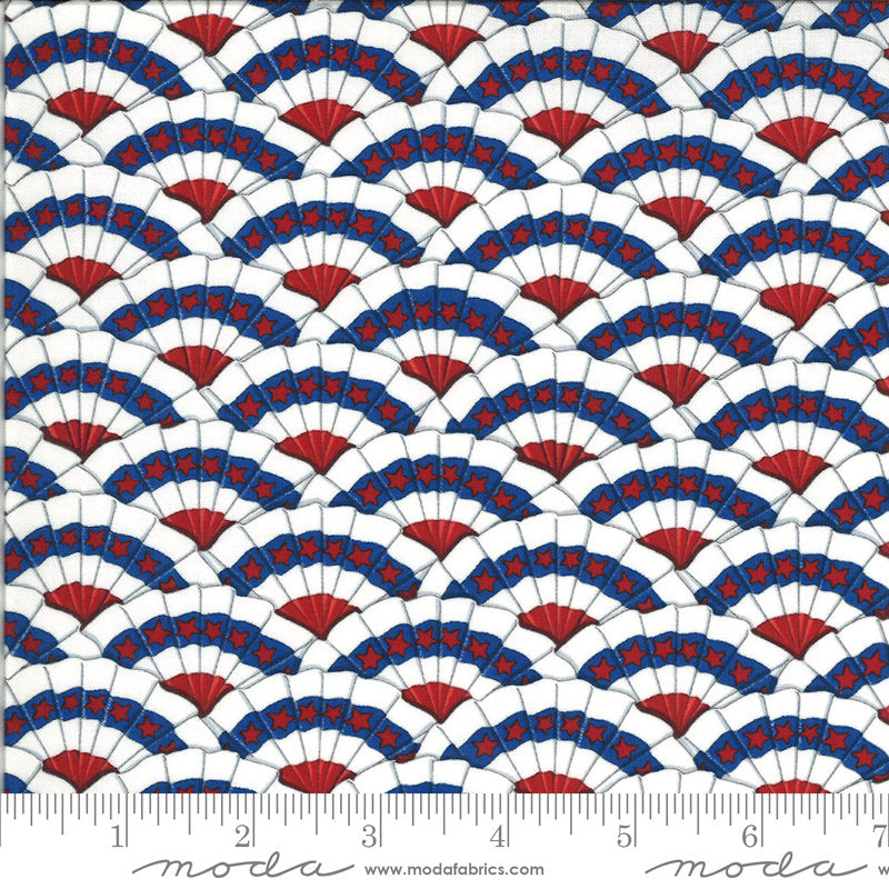 26" End of Bolt Piece - America the Beautiful Bunting 19984 White - Moda Fabric - Patriotic Americana Stars Natural - Quilting Cotton Fabric