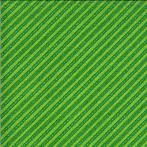 SALE On the Go Stay in Your Lane 20727 Green Light - Moda Fabrics - Stripes Striped Diagonal Juvenile - Quilting Cotton Fabric