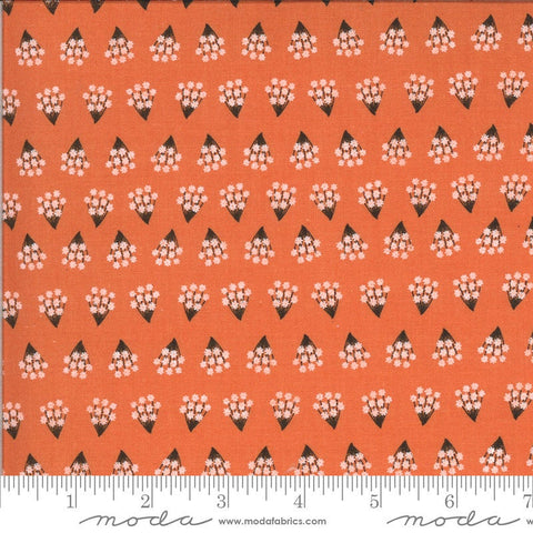 CLEARANCE Dwell in Possibility Tiny Bouquets 48314 Poppy - Moda Fabrics - Floral Flowers Orange - Quilting Cotton Fabric